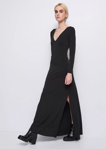 DENNYROSE 521DD14001 Abito nero in maglia con borchie