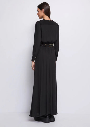 DENNYROSE 521DD15014 Abito nero in georgette con borchie