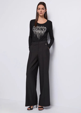 DENNYROSE 521D25017 Pantaloni neri con piega