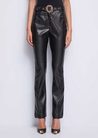 DENNYROSE 521DD28003 Pantaloni neri in similpelle