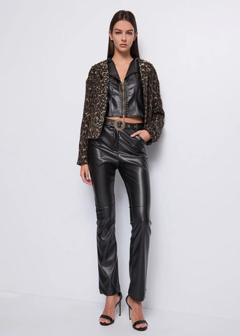 DENNYROSE 521DD28003 Pantaloni neri in similpelle