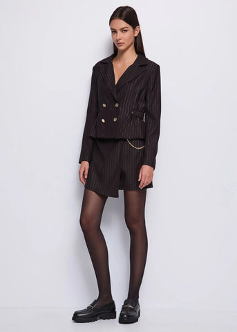 DENNYROSE 521DD35012 Blazer nero doppiopetto gessato