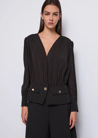 DENNYROSE 521DD35028  Giacca nera in georgette