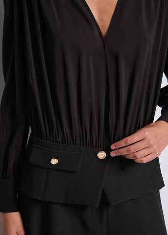 DENNYROSE 521DD35028  Giacca nera in georgette