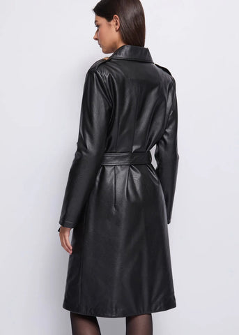 DENNYROSE 521DD38004 Trench nero in similpelle