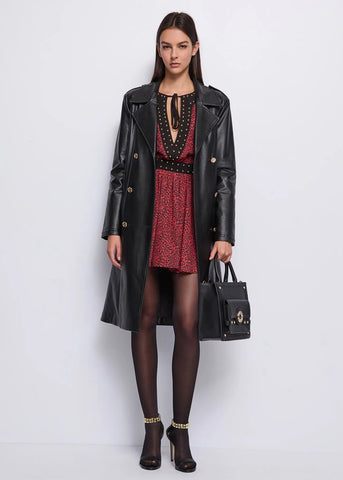 DENNYROSE 521DD38004 Trench nero in similpelle