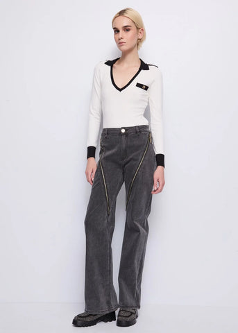 DENNYROSE 521DD43001 Body bianco in maglia