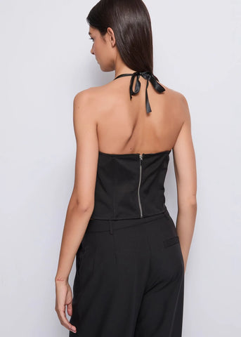 DENNYROSE 521DD45009 Top nero con strass
