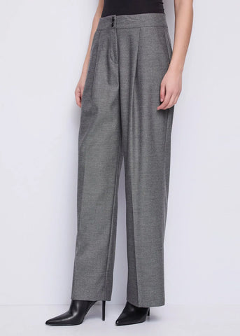 GAUDì 521FD25006 Pantaloni da donna chevron a vita alta con piega