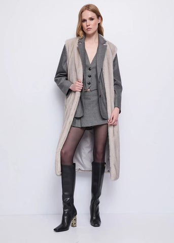 GAUDì 521FD35017 Gilet da donna in tessuto chevron e lurex