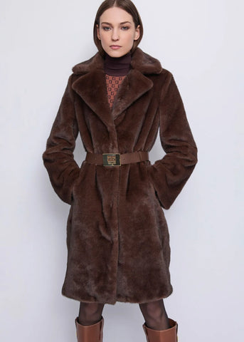 GAUDì 521FD39003 Cappotto marrone da donna con cintura