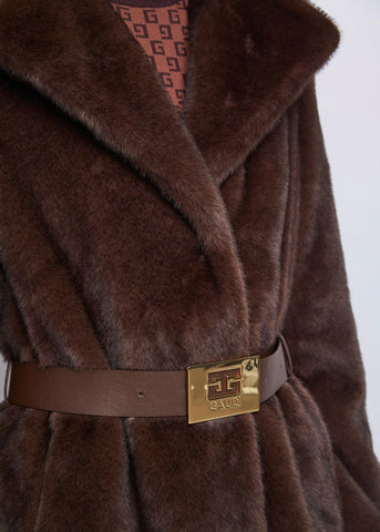 GAUDì 521FD39003 Cappotto marrone da donna con cintura