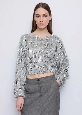 GAUDì 521FD44001 Blusa da donna con frange e paillettes
