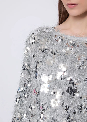 GAUDì 521FD44001 Blusa da donna con frange e paillettes