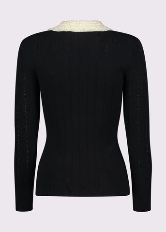 GAUDì 521FD53035 Polo da donna in filato con bottoni gioiello