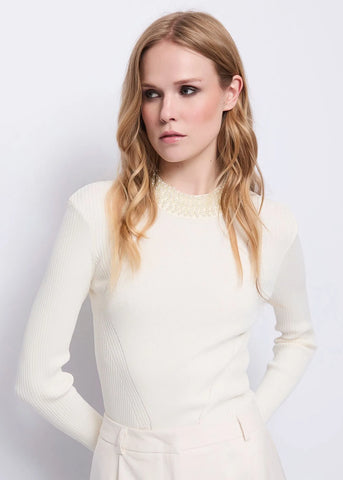 GAUDì 521FD53036 Maglia da donna in filato con perle