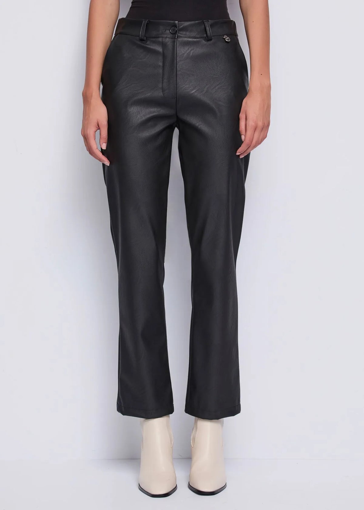 DENNYROSE 521ND28001 Pantaloni neri in similpelle