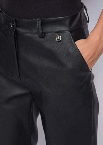 DENNYROSE 521ND28001 Pantaloni neri in similpelle