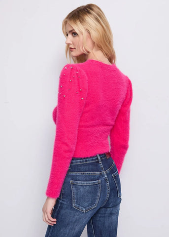 DENNYROSE 521ND53004 Maglia  con borchie e strass