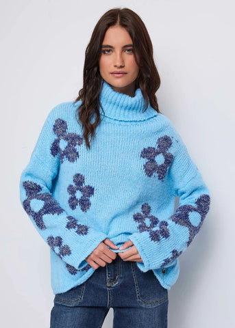 DENNYROSE 521ND53010Maglia dolcevita in lana jacquard