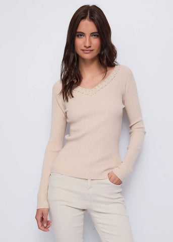 DENNYROSE 521ND53035 Maglia in filato con perle