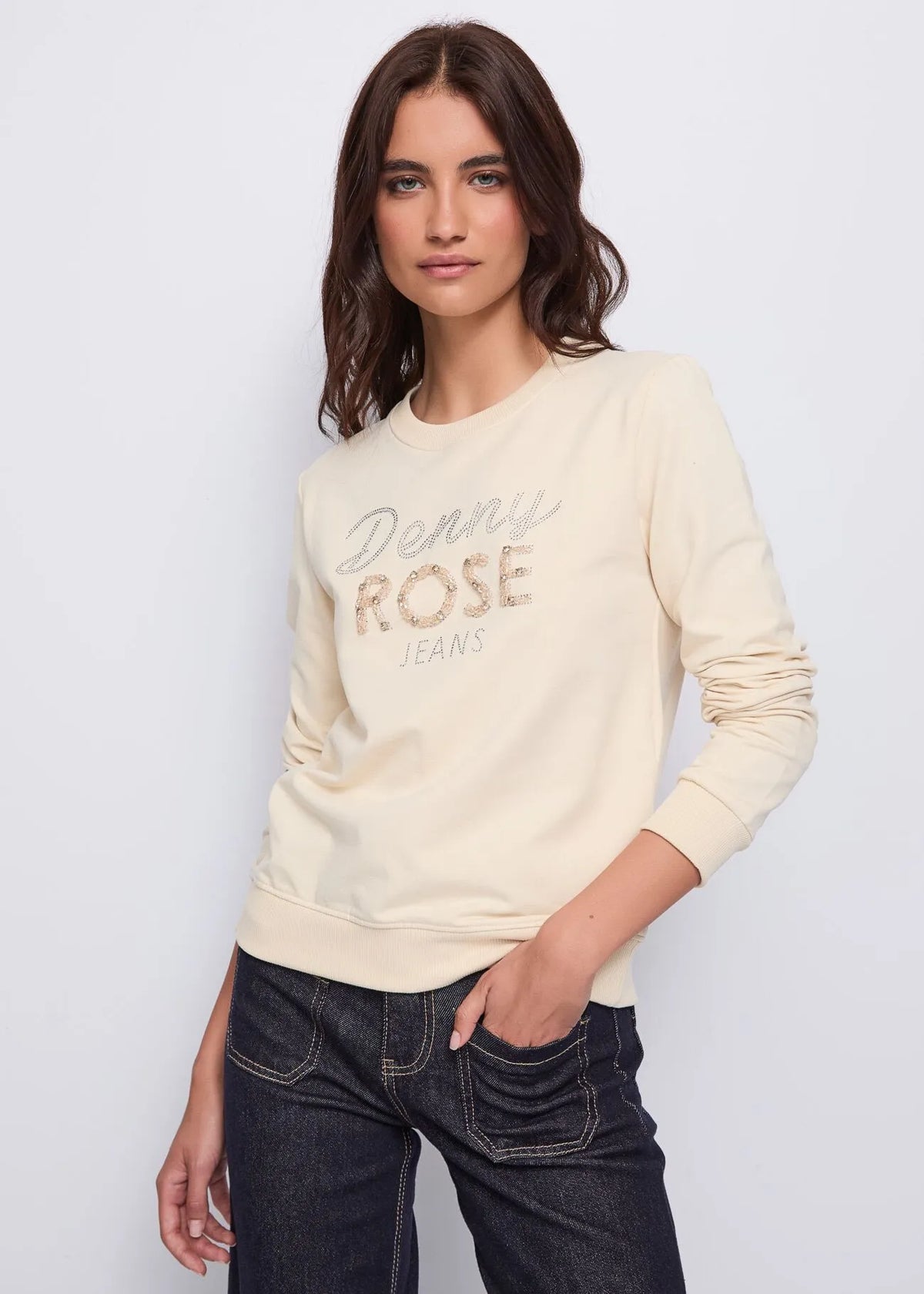 DENNYROSE  521ND64016 Felpa in cotone con logo