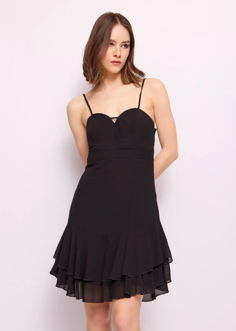 Mini abito nero in georgette DENNYROSE ART.511DD15017W