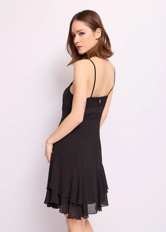 Mini abito nero in georgette DENNYROSE ART.511DD15017W