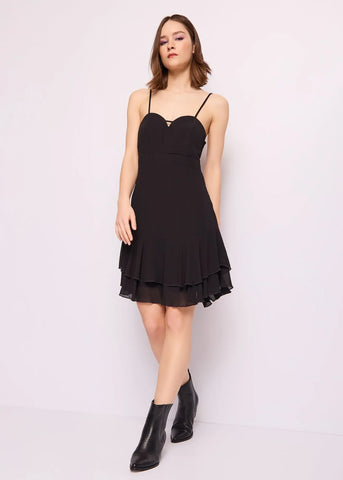 Mini abito nero in georgette DENNYROSE ART.511DD15017W