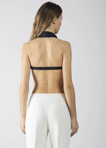 DENNYROSE 611DD45009  TOP CROP BACKLESS BLACK