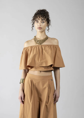 DENNYROSE 611DD45013  TOP CROP CON BALZA BISCUIT