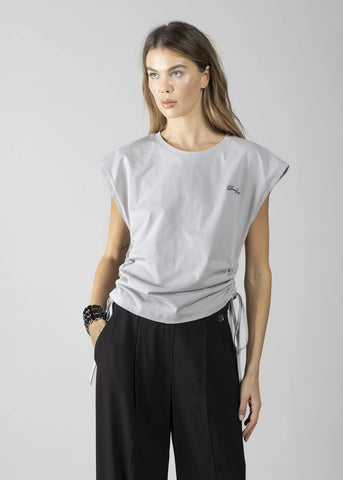 DENNYROSE 611DD64010  T-SHIRT CON COULISSE SILVER GREY