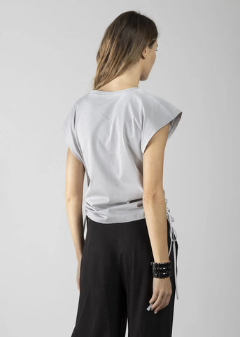 DENNYROSE 611DD64010  T-SHIRT CON COULISSE SILVER GREY