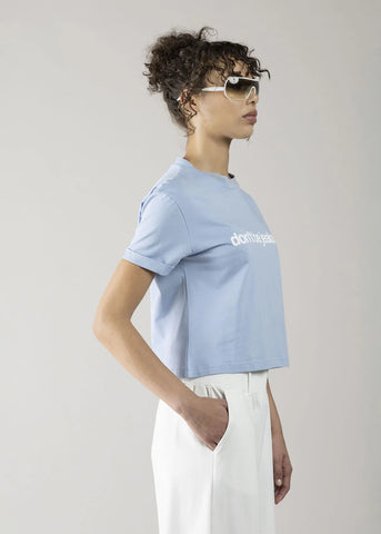 DENNYROSEDD64019  T-SHIRT CROP DON'T BE JEALOUS SKY BLUE