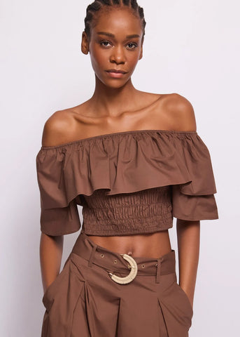 GAUDì 611FD45012 Top off the shoulder da donna in popeline