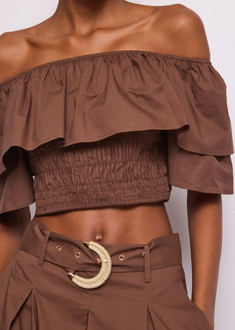 GAUDì 611FD45012 Top off the shoulder da donna in popeline