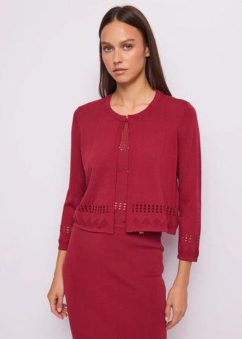 GAUDì 611FD53003 Cardigan bordeaux da donna in maglia