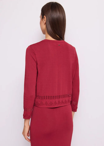 GAUDì 611FD53003 Cardigan bordeaux da donna in maglia