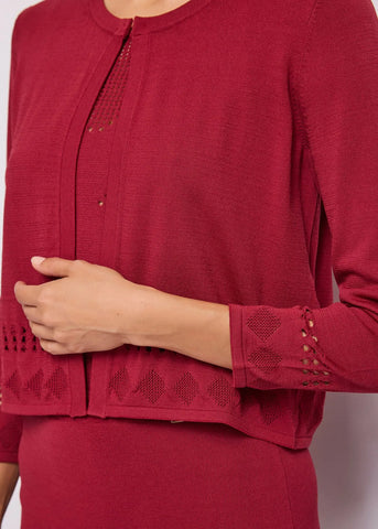 GAUDì 611FD53003 Cardigan bordeaux da donna in maglia