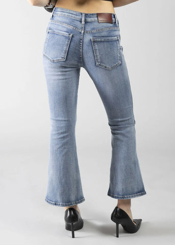 DENNYROSE  611ND26006  JEANS FLARE FIOCCHI BLUE