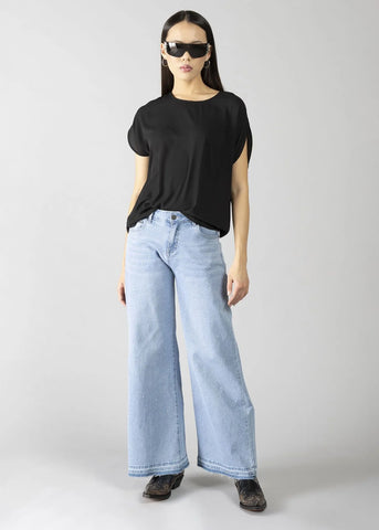 DENNYROSE  611ND26014  JEANS WIDE LEG STRASS LIGHT BLUE
