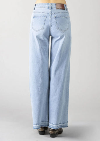 DENNYROSE  611ND26014  JEANS WIDE LEG STRASS LIGHT BLUE
