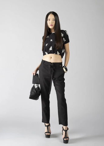 DENNYROSE  611ND45006  BLUSA RICAMO BOTANIC BLACK