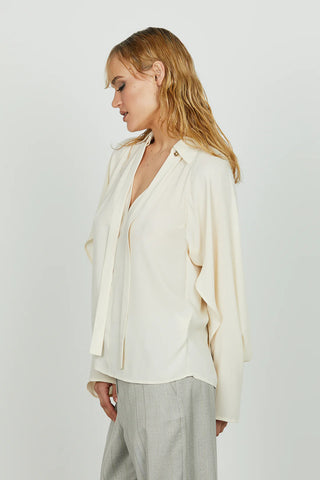 Blusa MANUSAR scollo a v manica lunga con apert. Più fusciacca RELISH