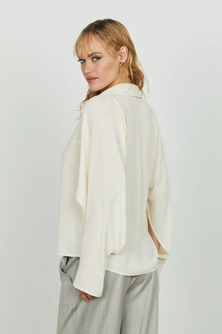 Blusa MANUSAR scollo a v manica lunga con apert. Più fusciacca RELISH
