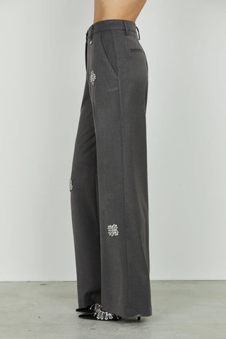 Panta AVEZ_J vita alta ampio applicazioni fiori strass RELISH