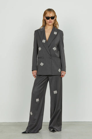 Panta AVEZ_J vita alta ampio applicazioni fiori strass RELISH