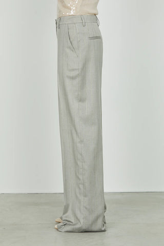 Panta AVEZ vita alta ampio gessato lurex RELISH