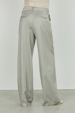 Panta AVEZ vita alta ampio gessato lurex RELISH