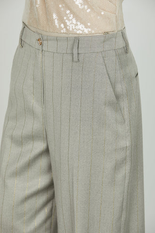 Panta AVEZ vita alta ampio gessato lurex RELISH